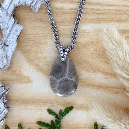 Petoskey Stone Pendant Necklace - Stone Treasures by the Lake