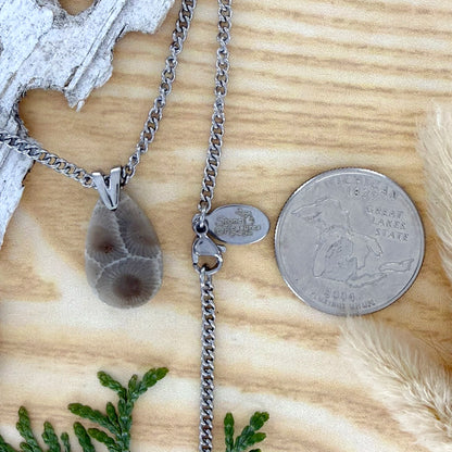 Petoskey Stone Pendant Necklace - Stone Treasures by the Lake