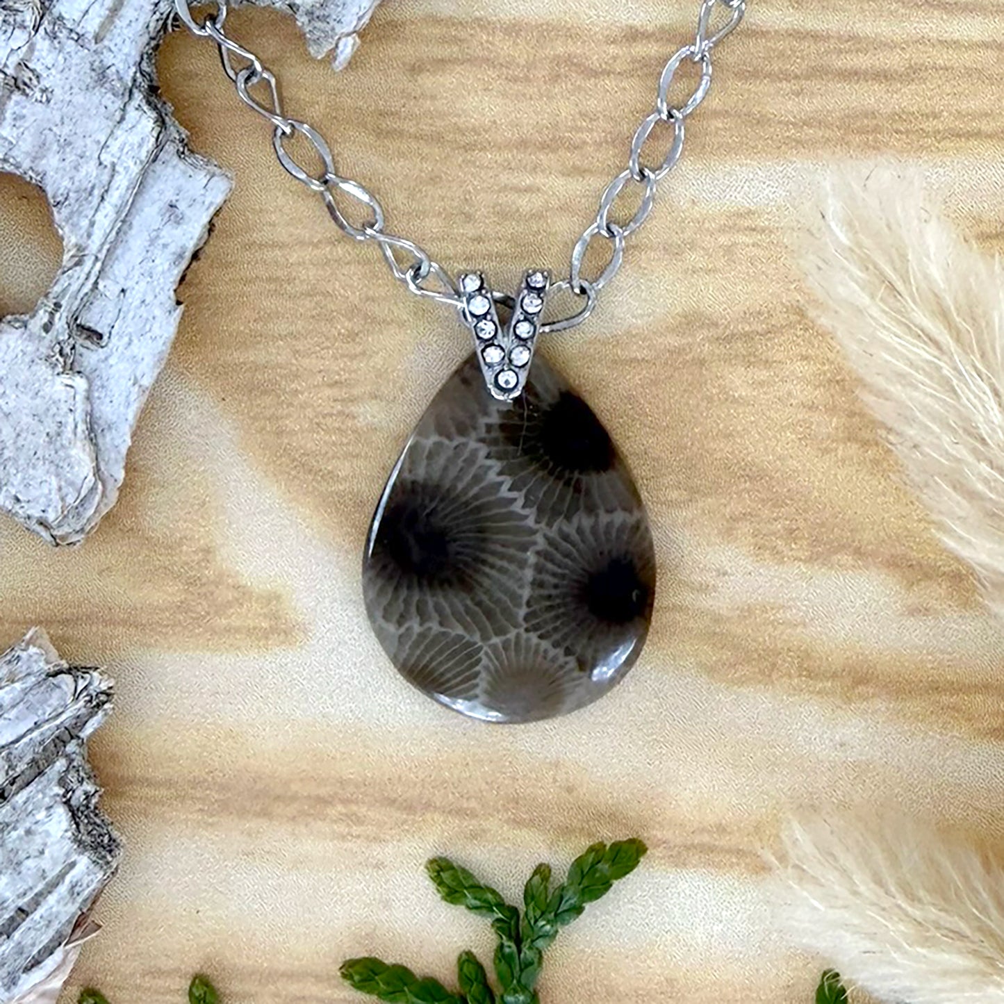 Petoskey Stone Pendant Necklace - Stone Treasures by the Lake