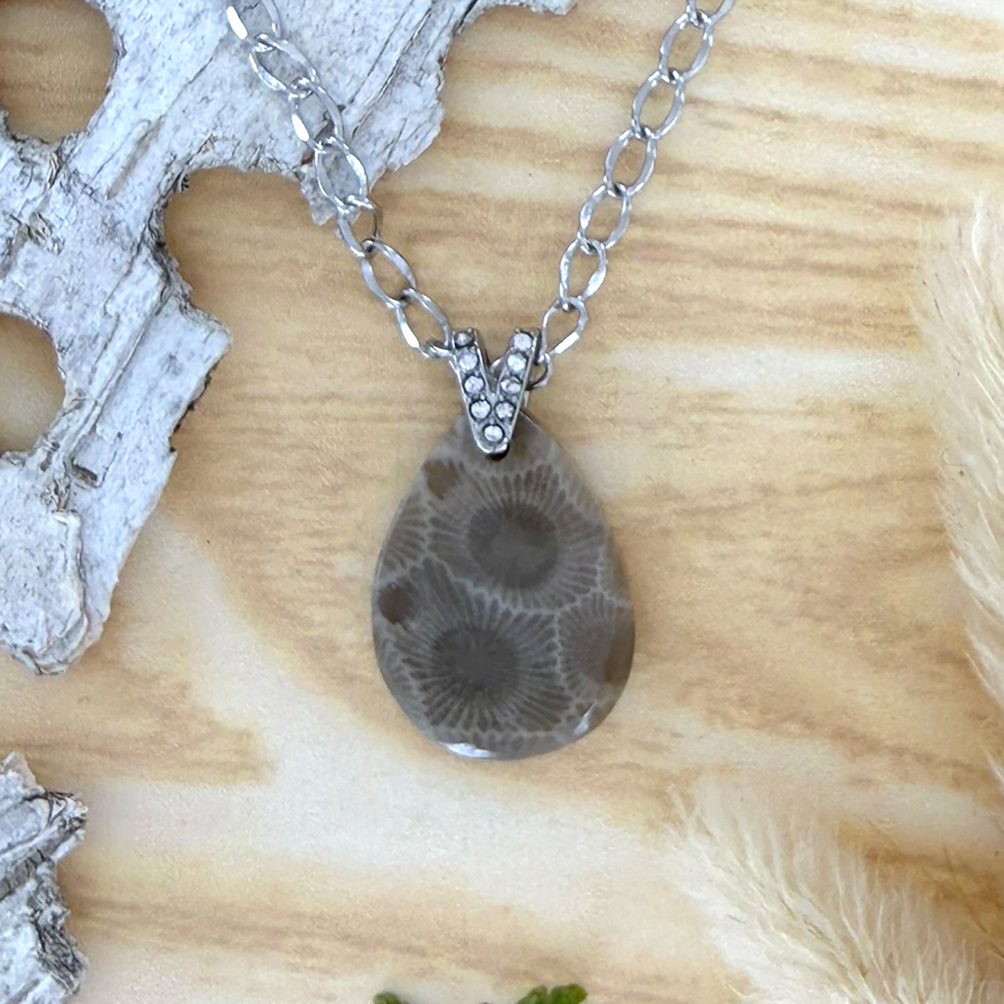 Petoskey Stone Pendant Necklace - Stone Treasures by the Lake