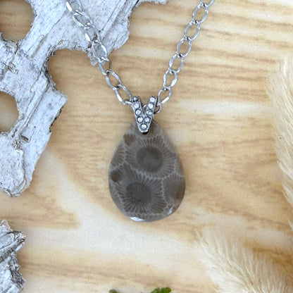 Petoskey Stone Pendant Necklace - Stone Treasures by the Lake