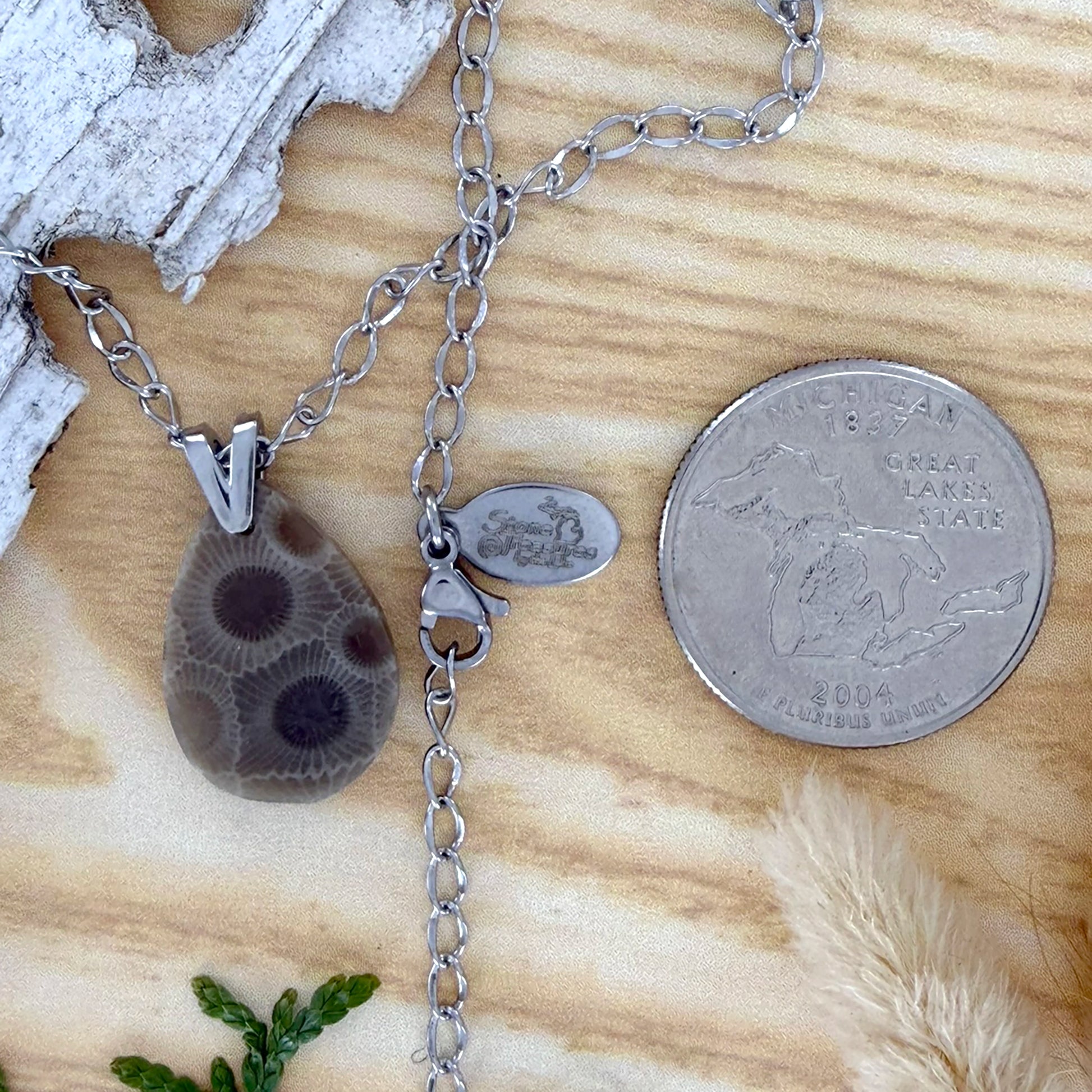 Petoskey Stone Pendant Necklace - Stone Treasures by the Lake