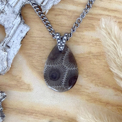Petoskey Stone Pendant Necklace - Stone Treasures by the Lake