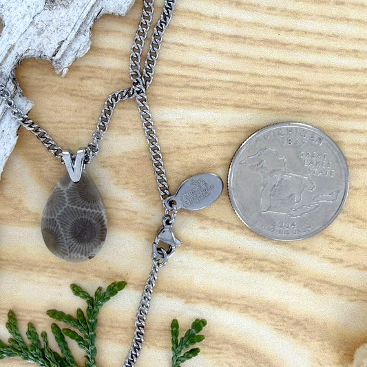 Petoskey Stone Pendant Necklace - Stone Treasures by the Lake