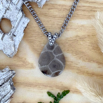 Petoskey Stone Pendant Necklace - Stone Treasures by the Lake