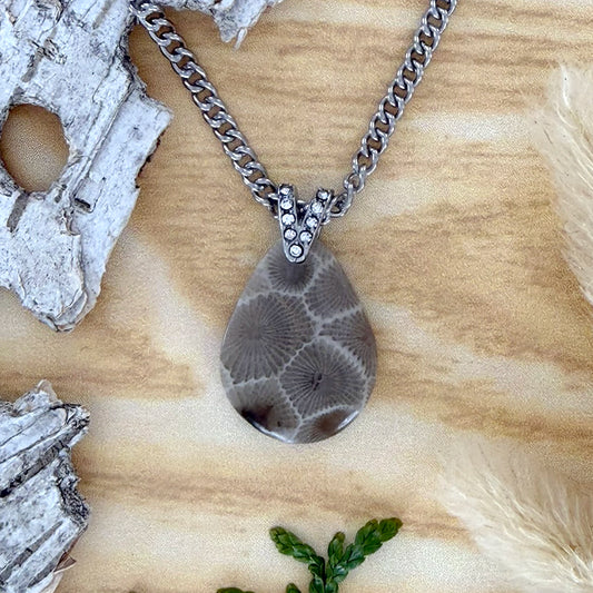 Petoskey Stone Pendant Necklace - Stone Treasures by the Lake