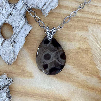Petoskey Stone Pendant Necklace - Stone Treasures by the Lake