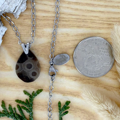 Petoskey Stone Pendant Necklace - Stone Treasures by the Lake