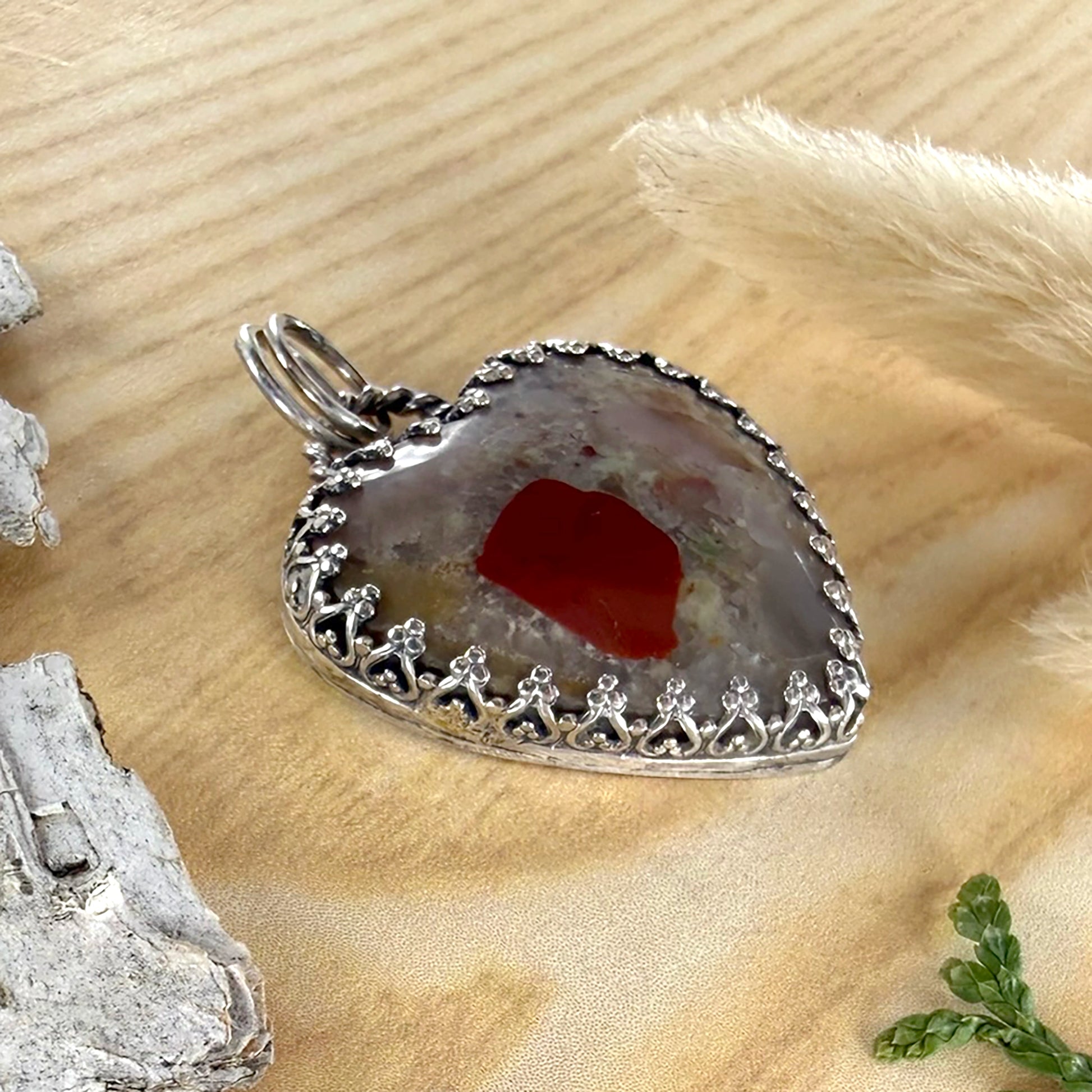 Puddingstone Heart Pendant - Stone Treasures by the Lake