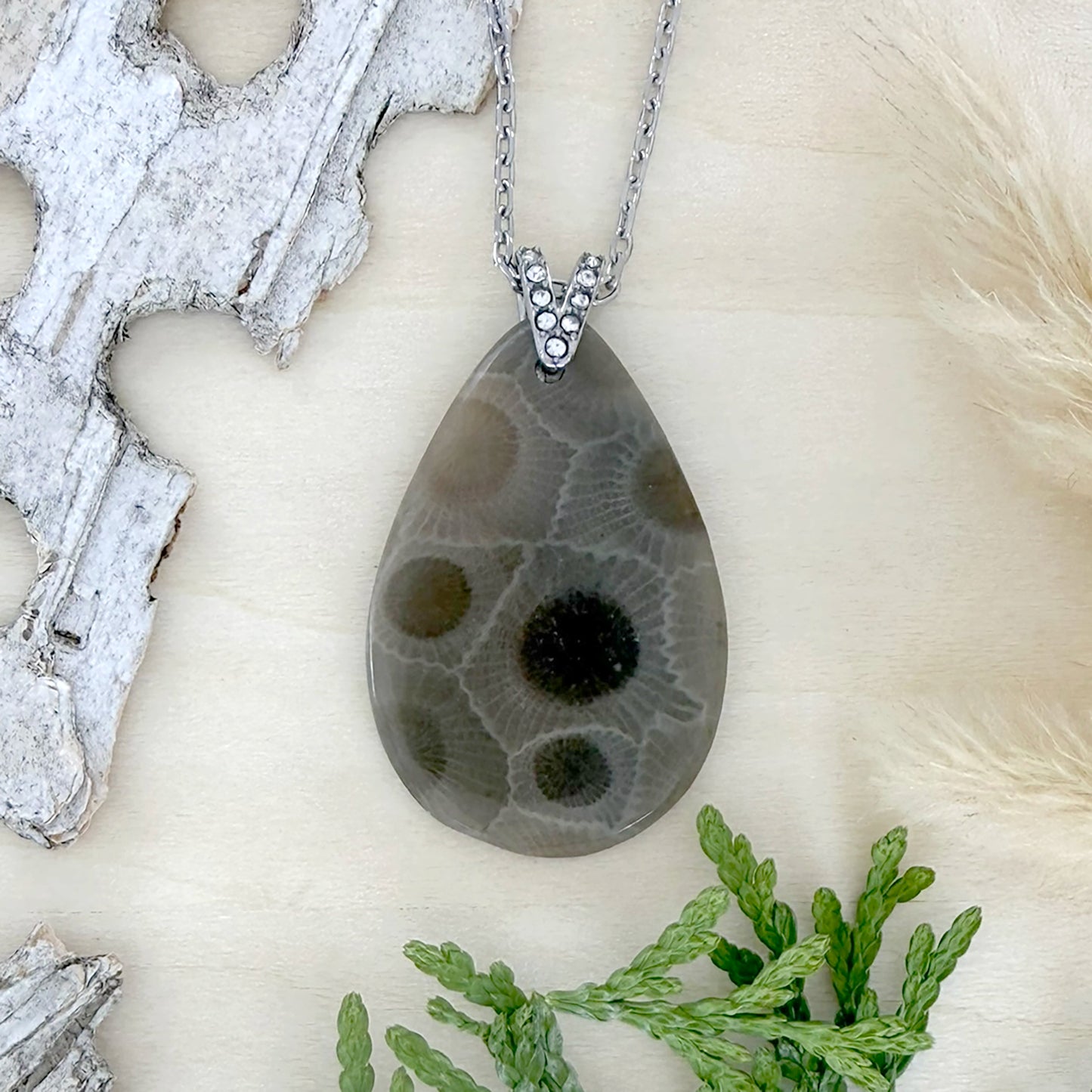 Petoskey Stone Pendant Necklace - Stone Treasures by the Lake