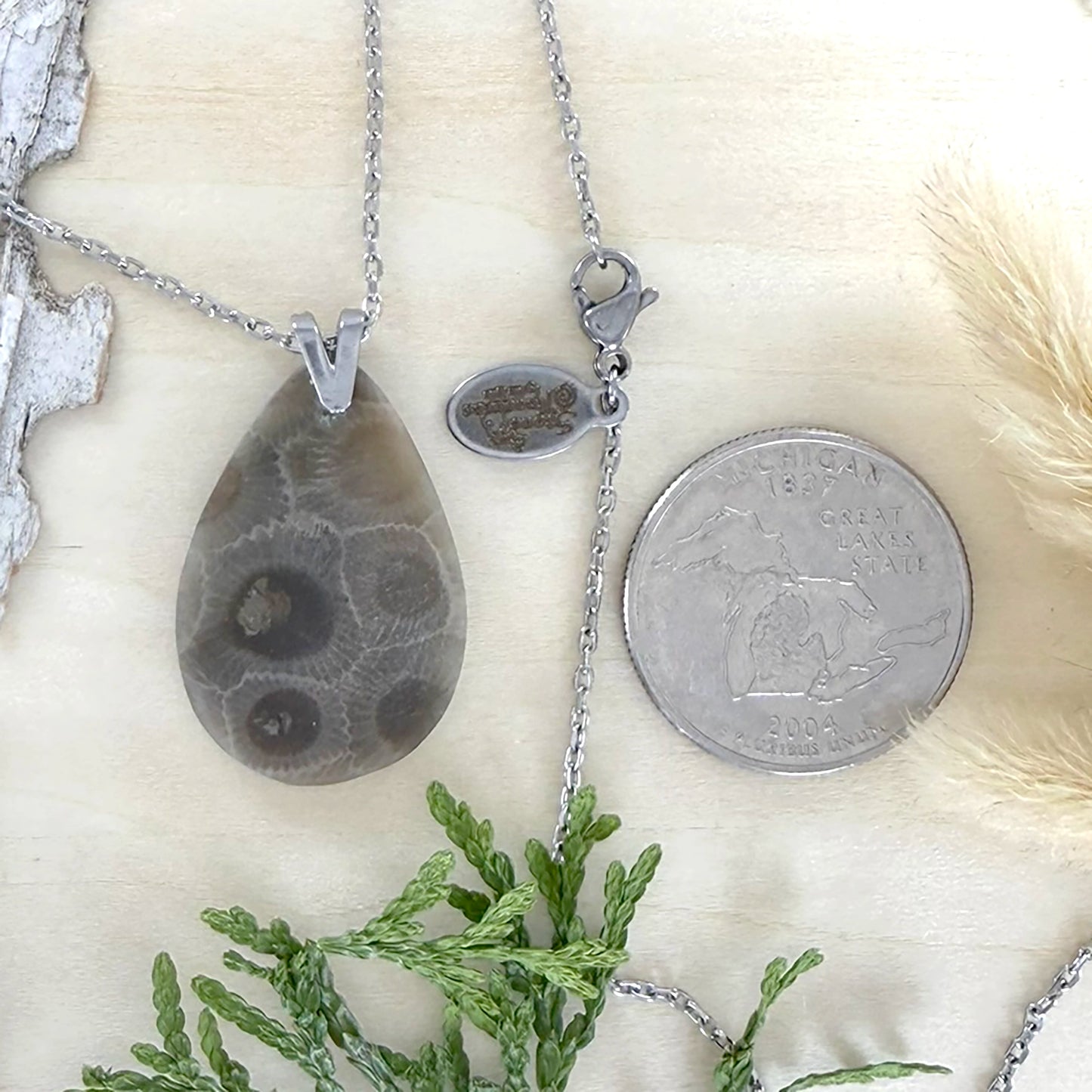 Petoskey Stone Pendant Necklace - Stone Treasures by the Lake