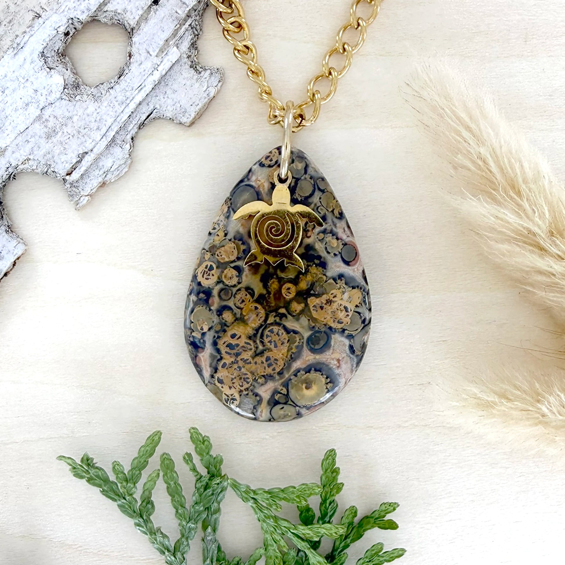 Leopardskin Jasper Pendant Necklace - Stone Treasures by the Lake