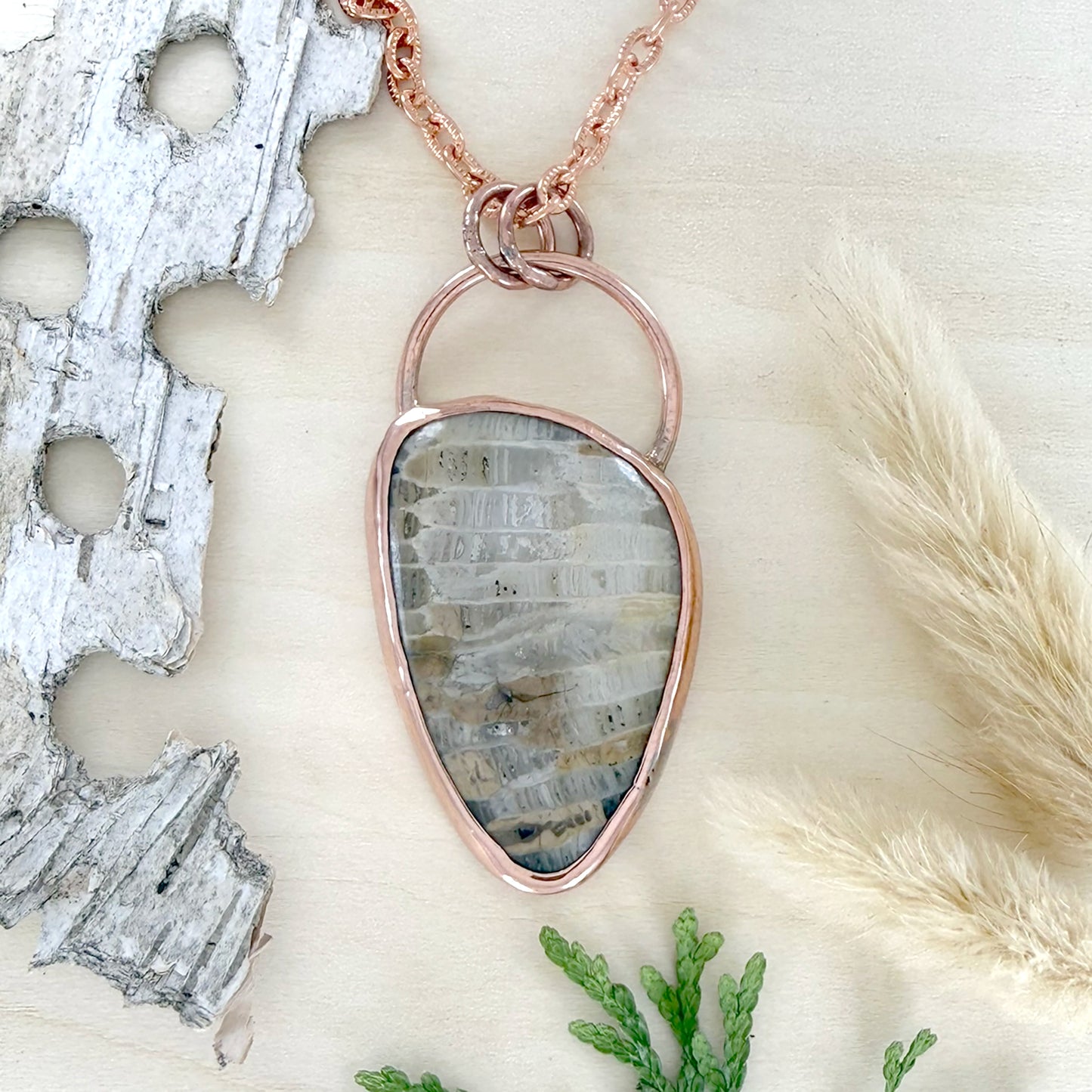 Favosite Pendant Necklace - Stone Treasures by the Lake