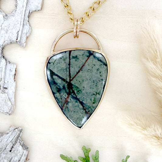 Epidote Pendant Necklace - Stone Treasures by the Lake