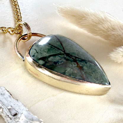 Epidote Pendant Necklace - Stone Treasures by the Lake