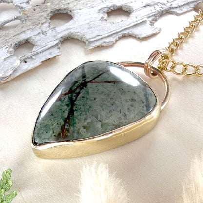 Epidote Pendant Necklace - Stone Treasures by the Lake