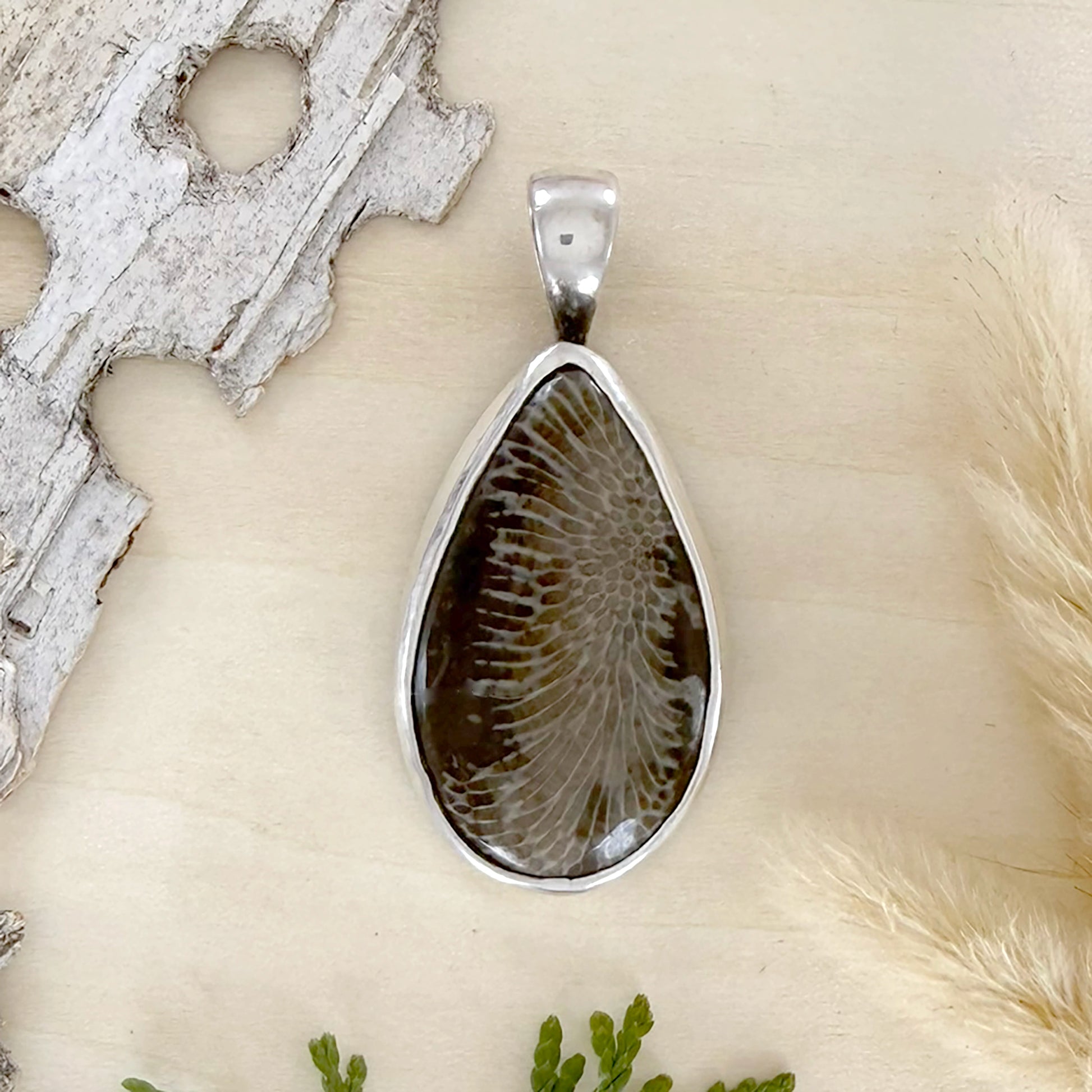 Cladopora Fossil Pendant - Stone Treasures by the Lake