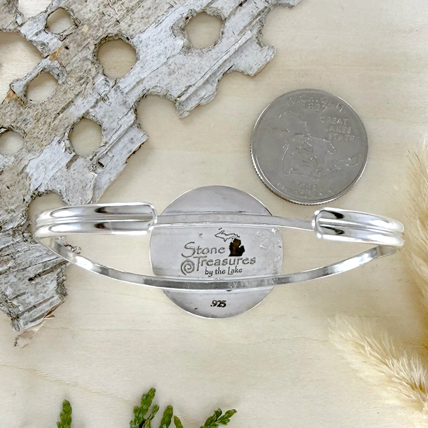 Petoskey Stone Cuff Bracelet - Stone Treasures by the Lake