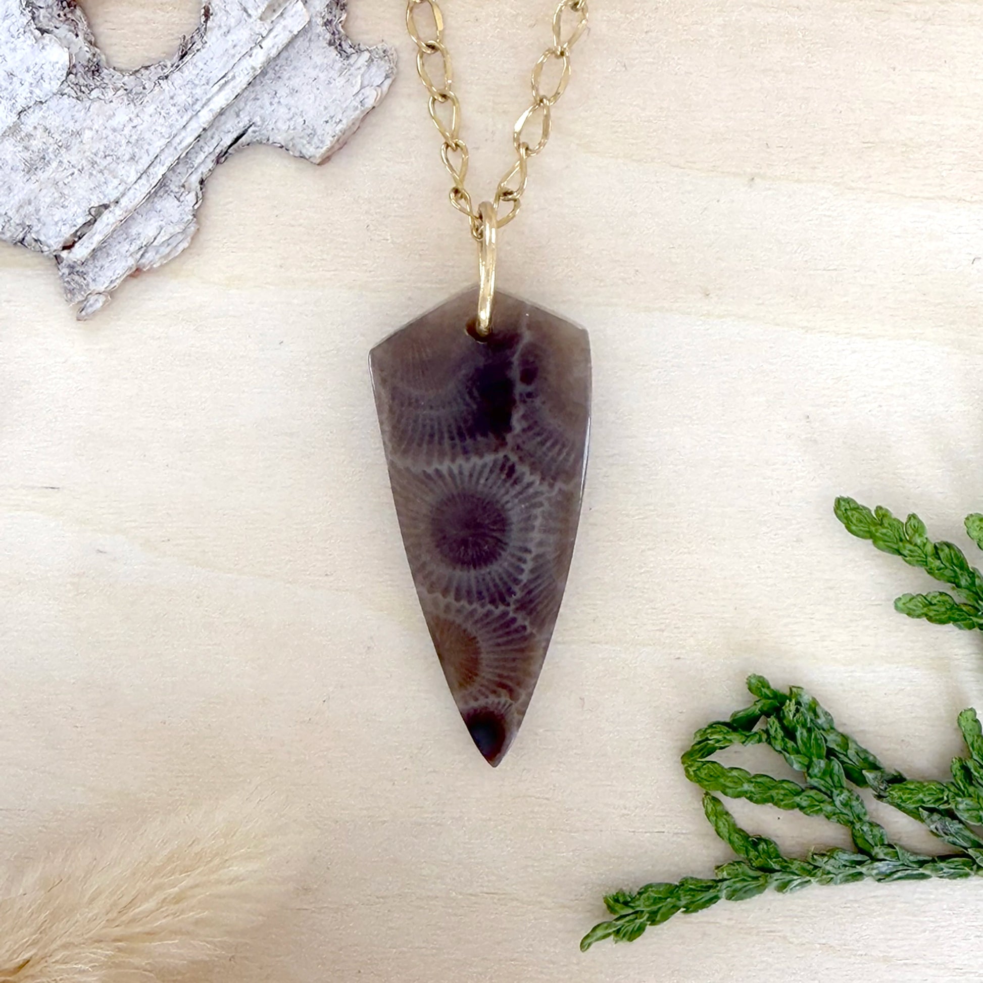 Petoskey Stone  Pendant Necklace - Stone Treasures by the Lake