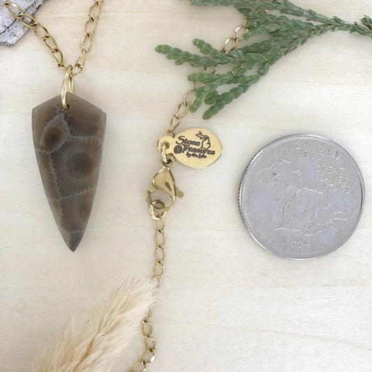 Petoskey Stone Pendant Necklace - Stone Treasures by the Lake