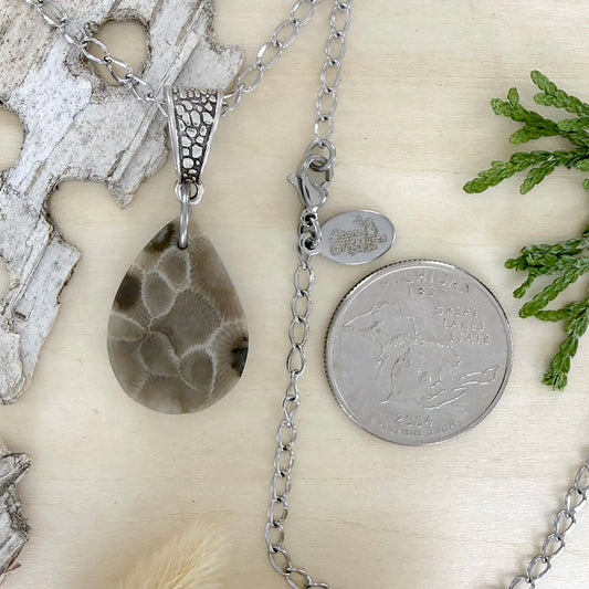 Petoskey Stone Pendant Necklace - Stone Treasures by the Lake