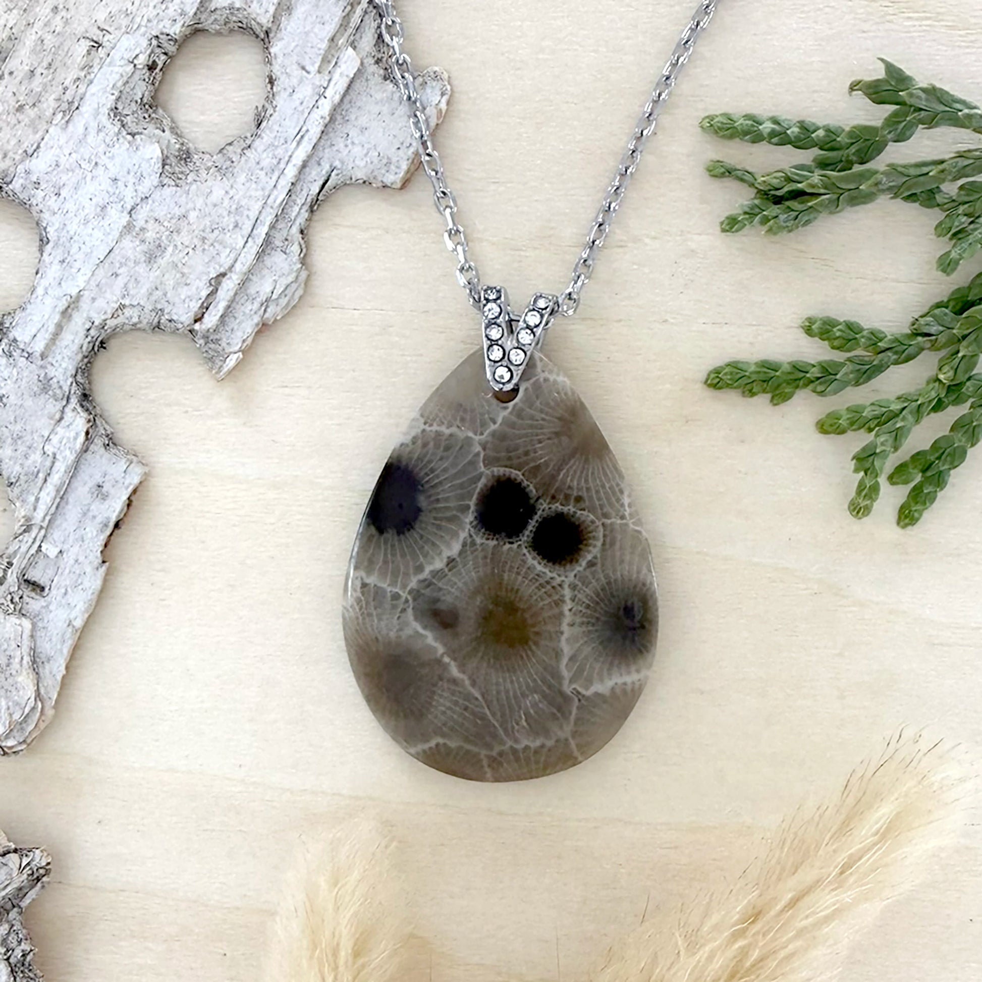 Petoskey Stone Pendant Necklace - Stone Treasures by the Lake