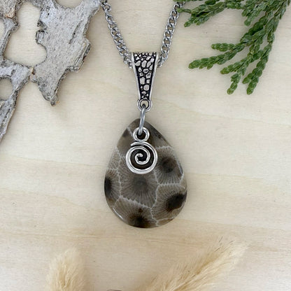 Petoskey Stone Pendant Necklace - Stone Treasures by the Lake
