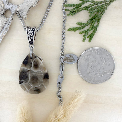 Petoskey Stone Pendant Necklace - Stone Treasures by the Lake