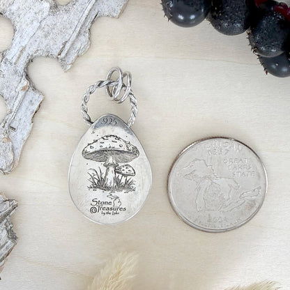 Handcrafted Sterling Silver Petoskey Stone Pendant – Michigan State Stone