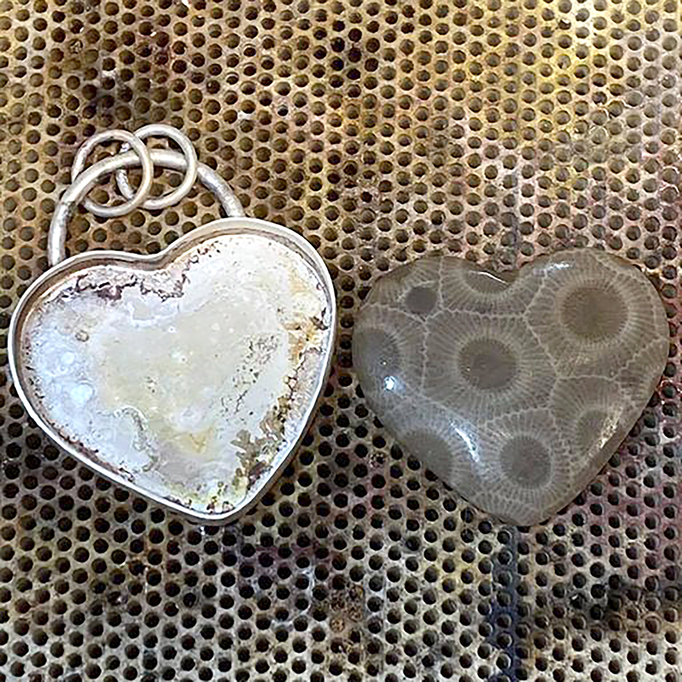 Petoskey Stone Heart Pendant - Stone Treasures by the Lake