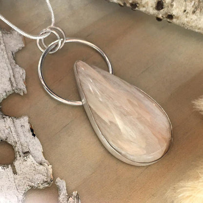 Scolecite Pendant Necklace Front View - Stone Treasures by the Lake