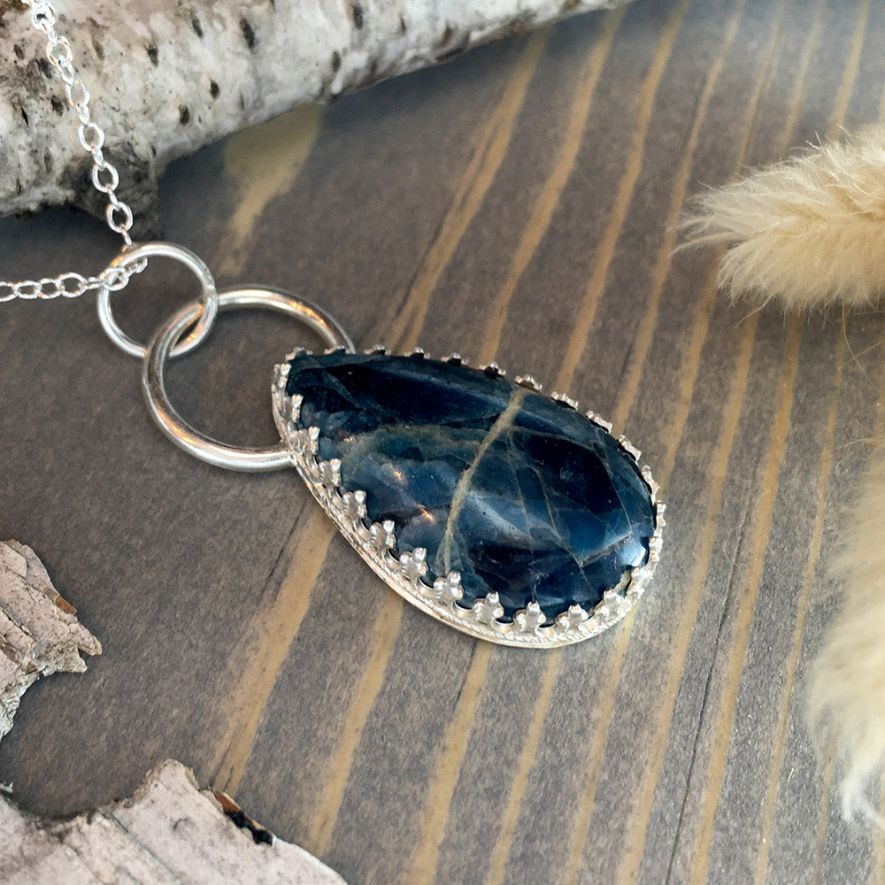 Apatite Pendant Necklace Front View - Stone Treasures by the Lake