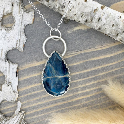 Apatite Pendant Necklace Front View II - Stone Treasures by the Lake