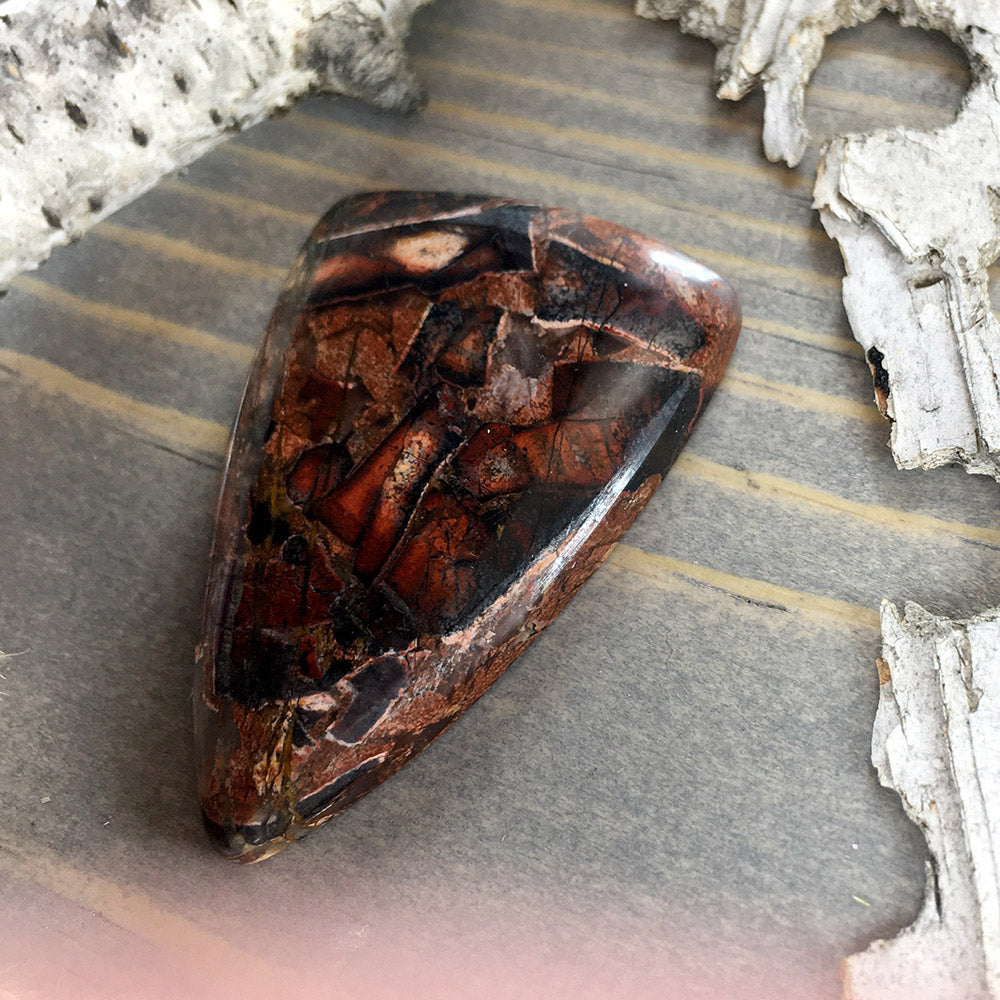 Patagonia Brecciated Jasper Cabochon Front View II - Stone Treasures by the Lake