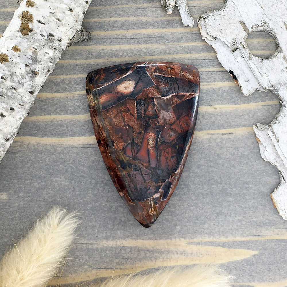 Patagonia Brecciated Jasper Cabochon Front View - Stone Treasures by the Lake