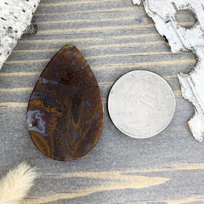 Maury Mountain Agate Cabochon Back View - Stone Treasures by the Lake