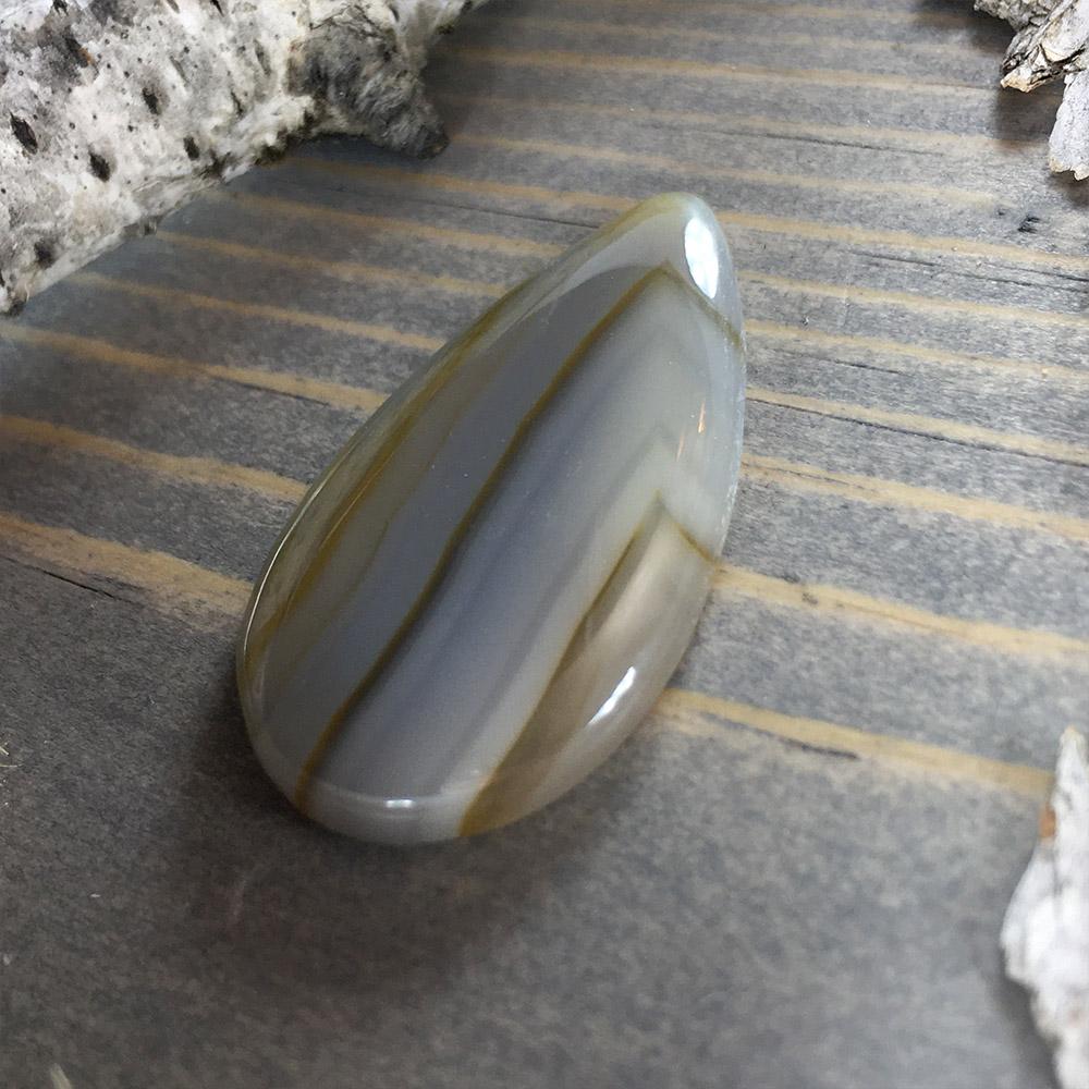 Yellow Skin Agate Cabochon Front View II - Stone Treasures by the Lake
