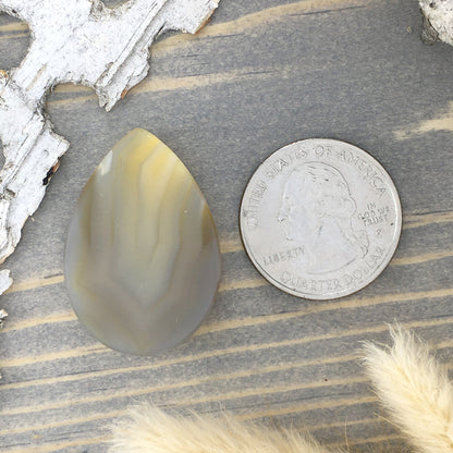Yellow Skin Agate Cabochon Back View - Stone Treasures by the Lake