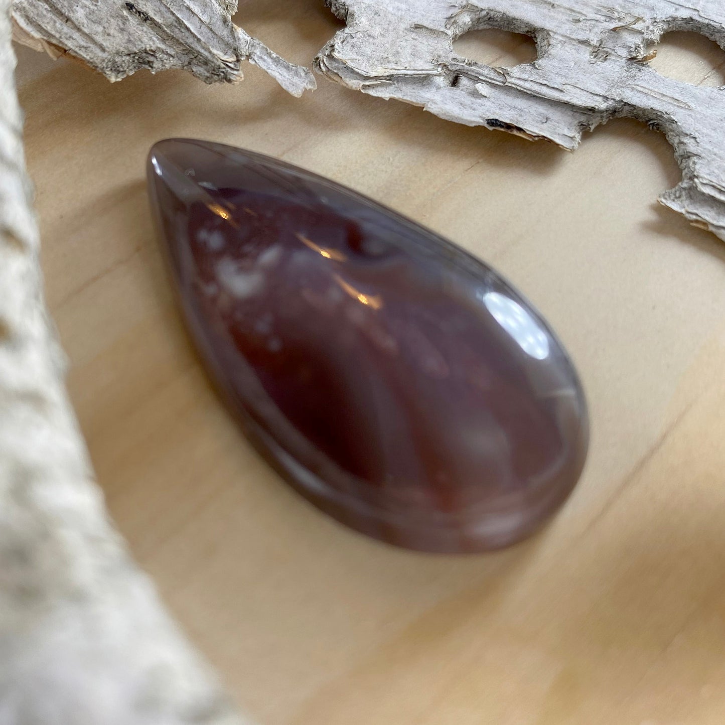Botswana Agate Cabochon Front View - Stone Treasures by the Lake