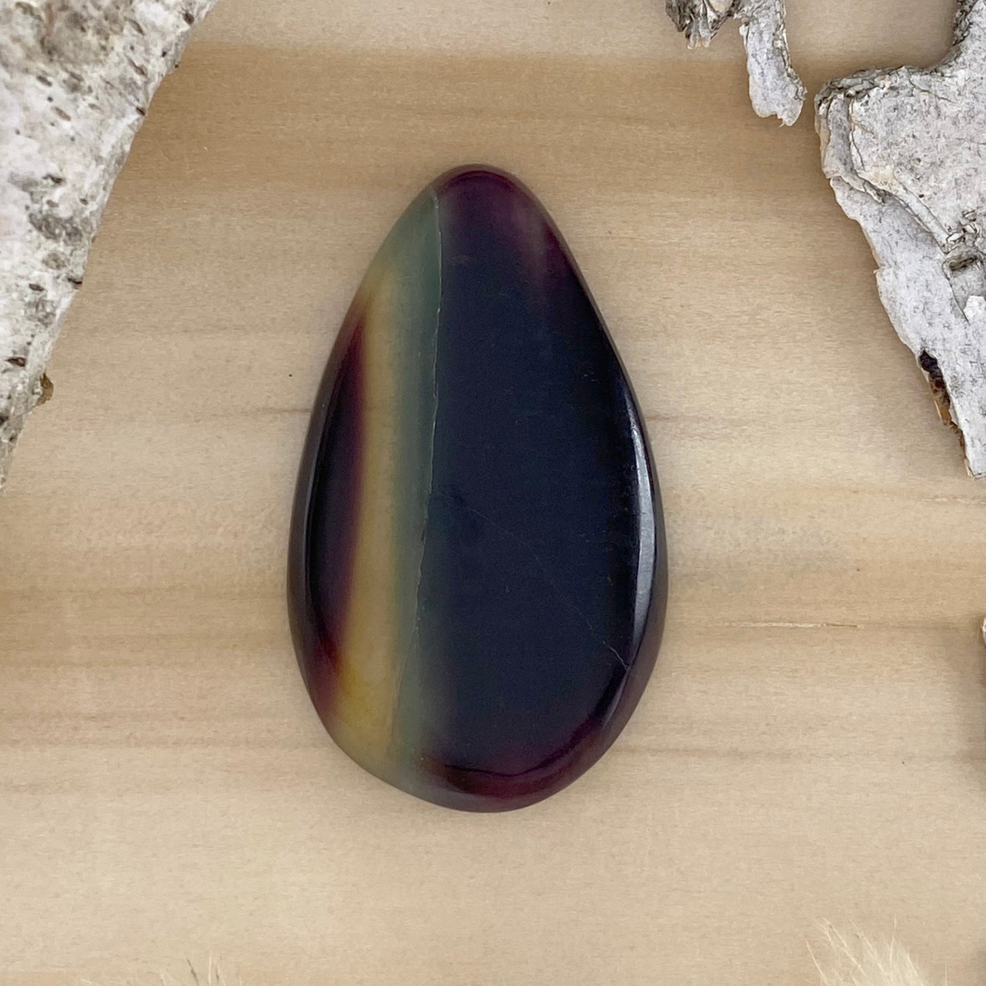 Rainbow Fluorite Cabochon Front View - Stone Treasures by the Lake
