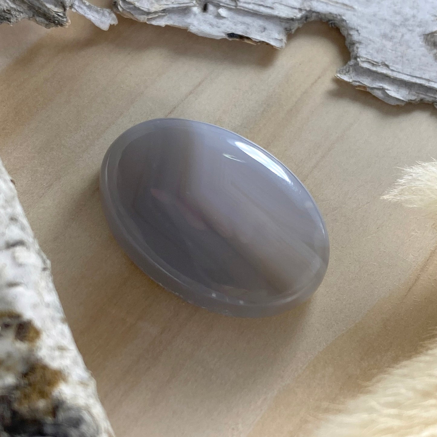 Water Agate Cabochon Front View II - Stone Treasures by the Lake