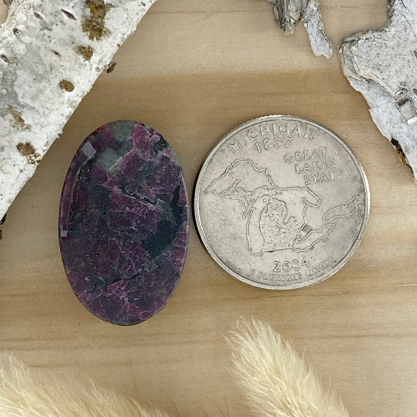 Eudialyte Cabochon Back View - Stone Treasures by the Lake