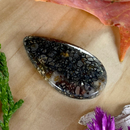 Pyrite Agate Cabochon Front View III - Stone Treasures by the Lake