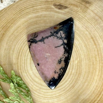 Rhodonite Cabochon Front View - Stone Treasures by the Lake