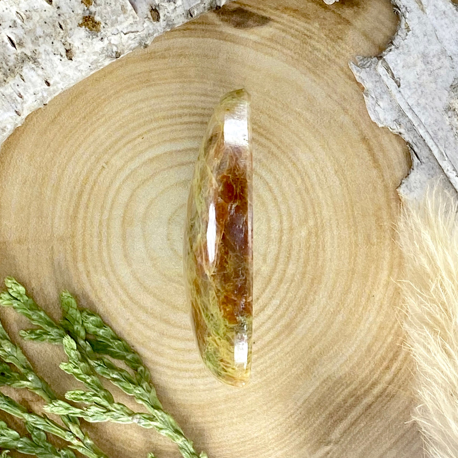 Unakite Cabochon Side View - Stone Treasures by the Lake