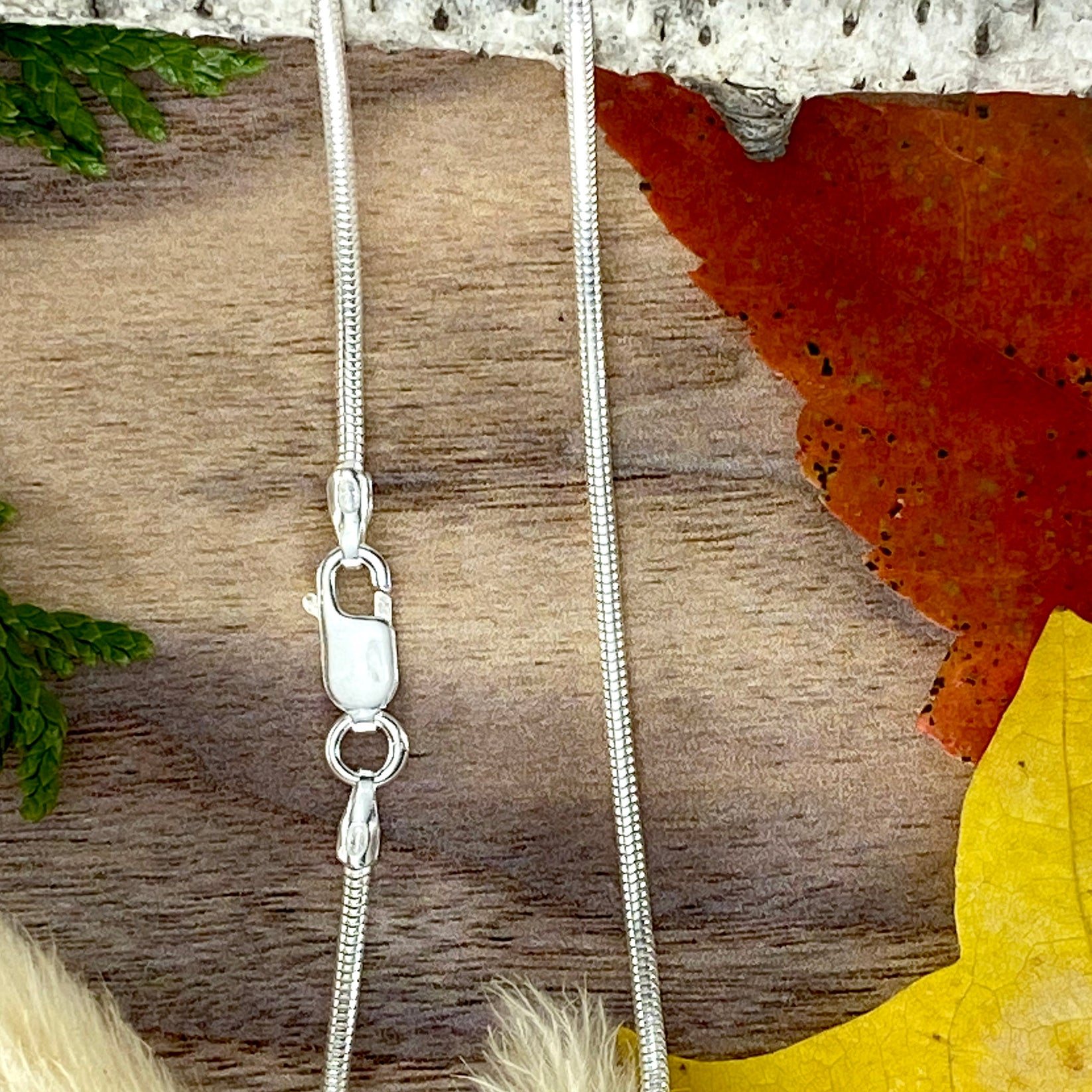 Solid Sterling Silver Snake Chains Stone Treasures by the Lake