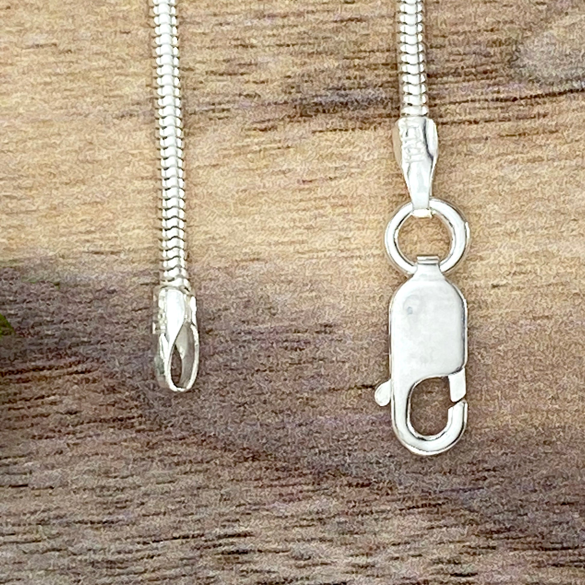 Solid, 1.5mm, round sterling silver snake chain - Stone Treasures by the Lake