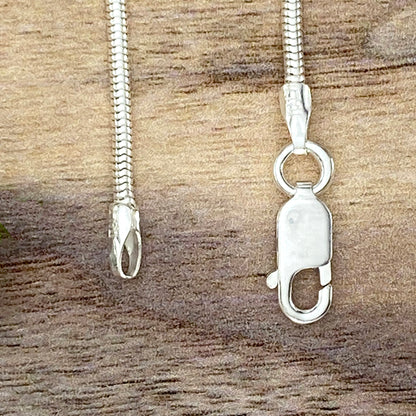 Solid, 1.5mm, round sterling silver snake chain - Stone Treasures by the Lake