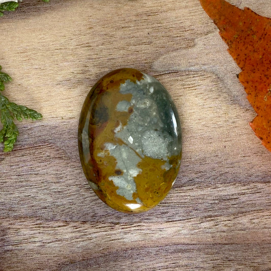 Rocky Butte Picture Jasper Cabochon Front View - Stone Treasures by the Lake