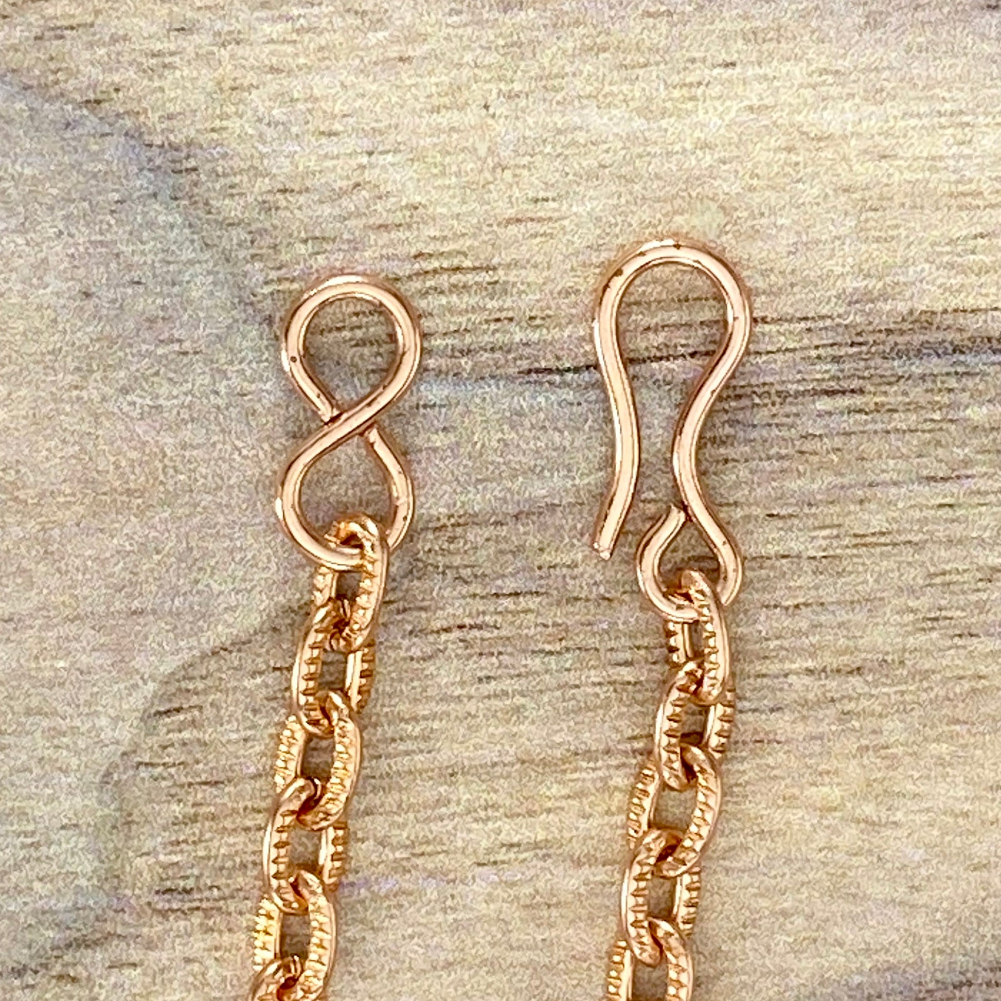 Solid Copper Patterned Cable Chains - Stone Treasures by the Lake